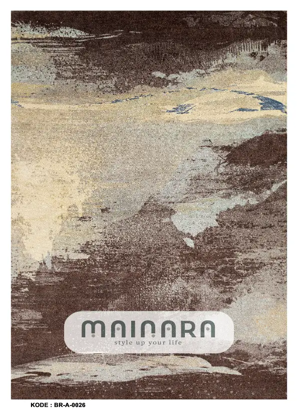 Karpet Abstrak (BR-A-0026) - Brown,Cream,Grey