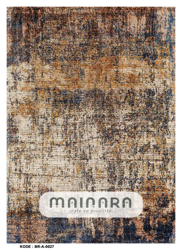 Karpet Abstrak (BR-A-0027) - Brown,Blue,Black,Orange