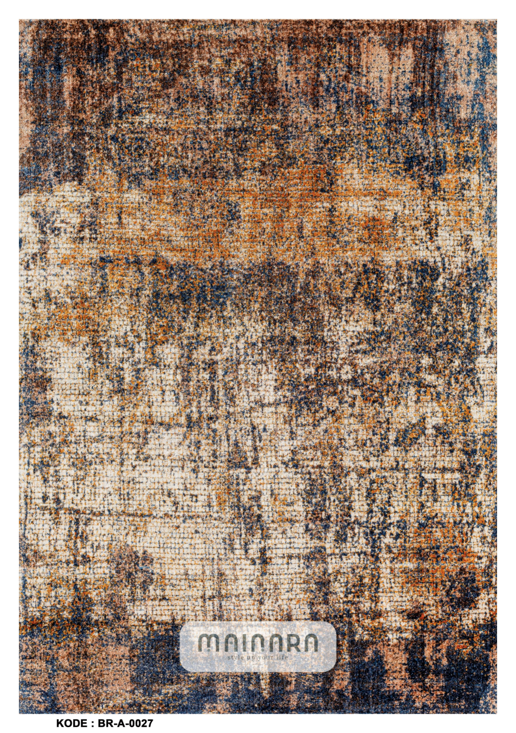 Karpet Abstrak (BR-A-0027) - Brown,Blue,Black,Orange