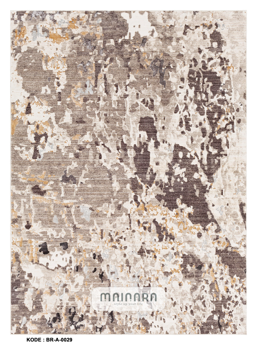 Karpet Abstrak (BR-A-0029)- Brown,Cream,Orange