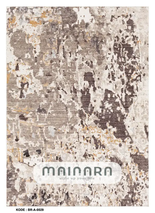 Karpet Abstrak (BR-A-0029)- Brown,Cream,Orange