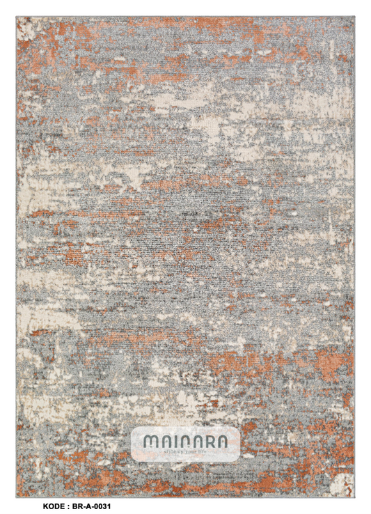 Karpet Abstrak (BR-A-0031) - Brown,Grey,Orange
