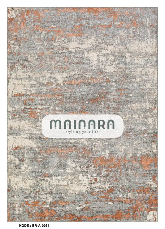 Karpet Abstrak (BR-A-0031) - Brown,Grey,Orange