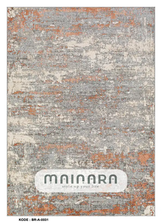 Karpet Abstrak (BR-A-0031) - Brown,Grey,Orange