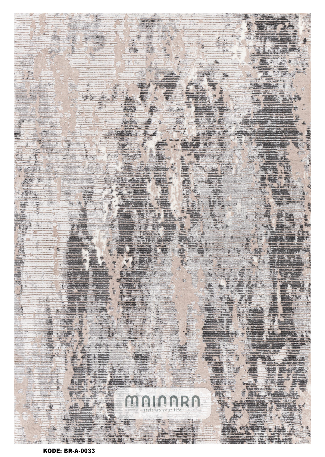 Karpet Abstrak (BR-A-0033) - Brown,Grey,Cream