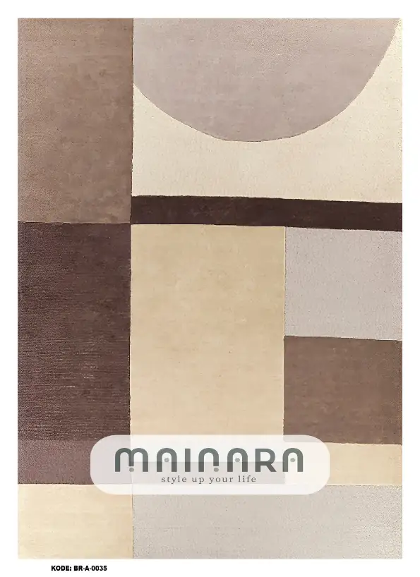 Karpet Abstrak (BR-A-0035) - Brown,Cream