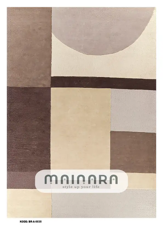 Karpet Abstrak (BR-A-0035) - Brown,Cream