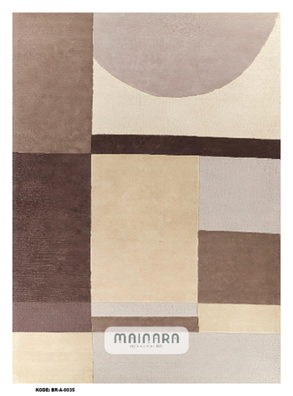 Karpet Abstrak (BR-A-0035) - Brown,Cream