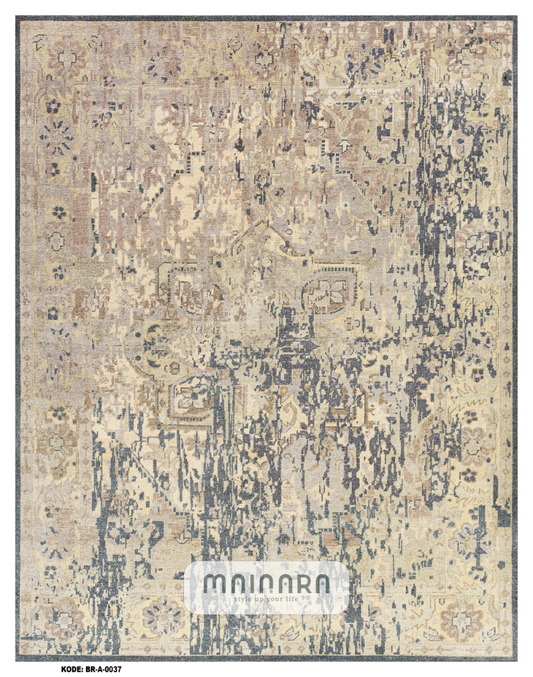 Karpet Abstrak (BR-A-0037) - Cream,Grey