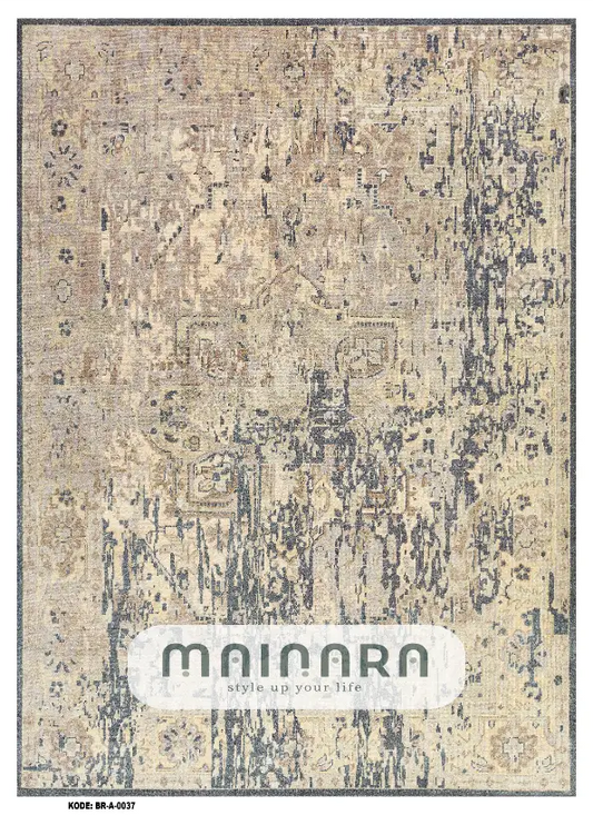 Karpet Abstrak (BR-A-0037) - Cream,Grey