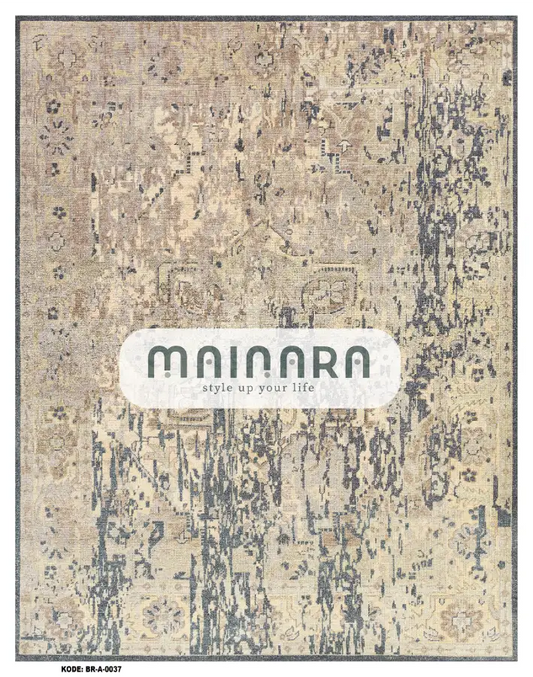 Karpet Abstrak (BR-A-0037) - Cream,Grey