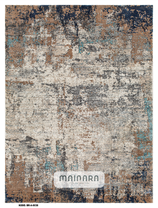 Karpet Abstrak (BR-A-0038) - Brown,Grey,Blue