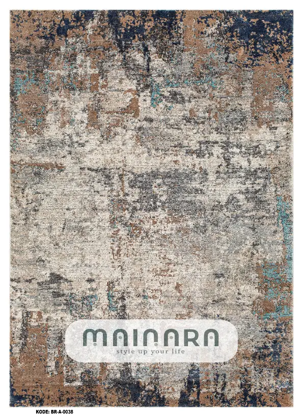 Karpet Abstrak (BR-A-0038) - Brown,Grey,Blue