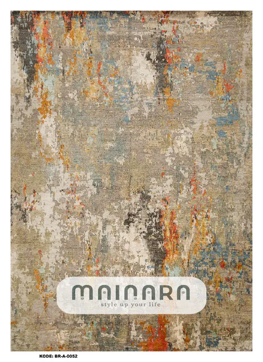 Karpet Abstrak (BR-A-0052) - Brown, Orange