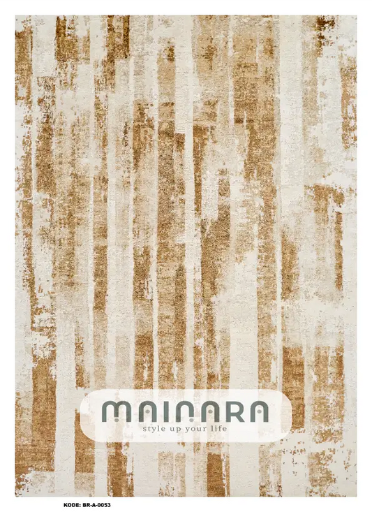 Karpet Abstrak (BR-A-0053) - Brown, Cream