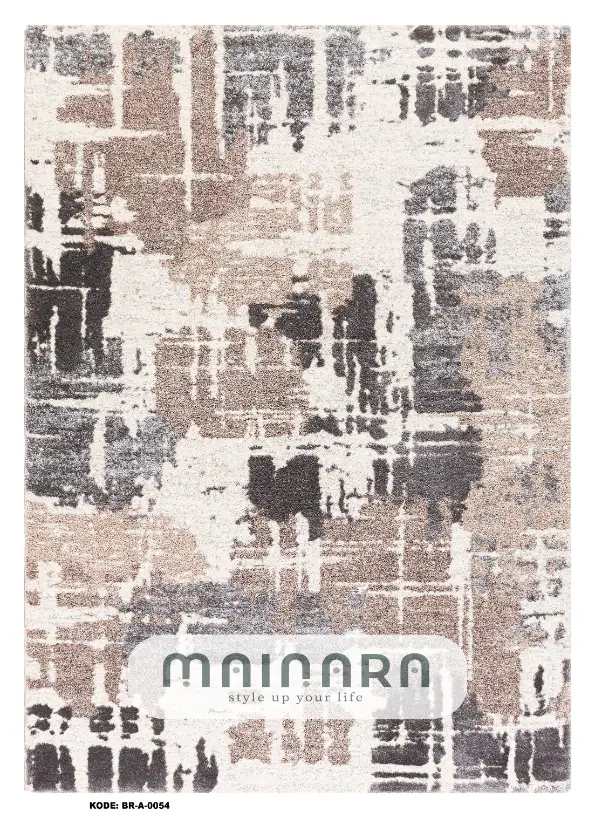 Karpet Abstrak (BR-A-0054) - Brown, Cream
