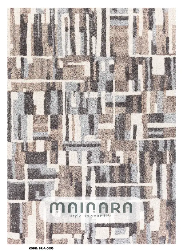 Karpet Abstrak (BR-A-0055) - Brown, Cream