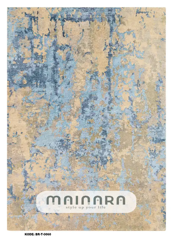 Karpet Abstrak (BR-A-0060) - Cream, Blue