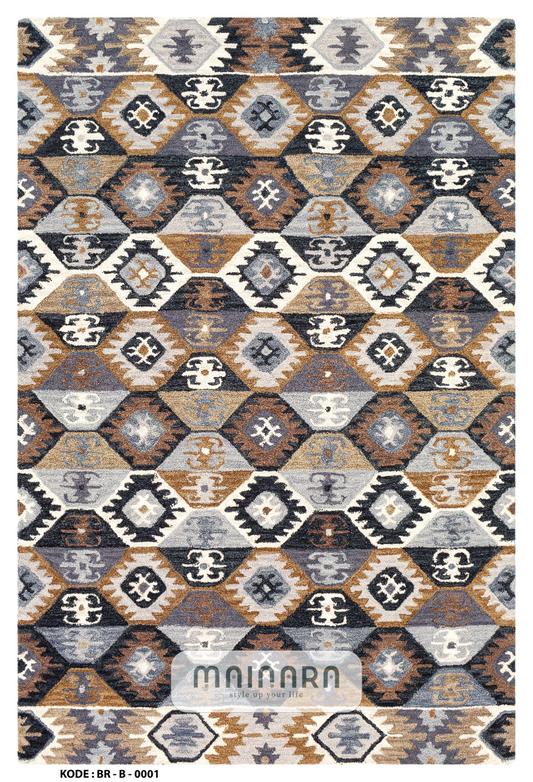 Karpet Bohemian (BR-B-0001) - Brown,Grey