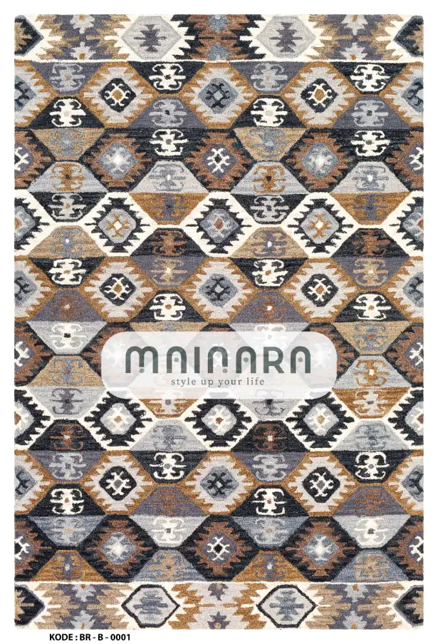 Karpet Bohemian (BR-B-0001) - Brown,Grey