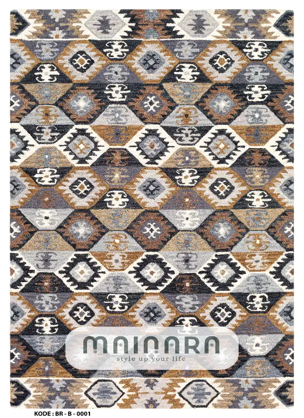Karpet Bohemian (BR-B-0001) - Brown,Grey