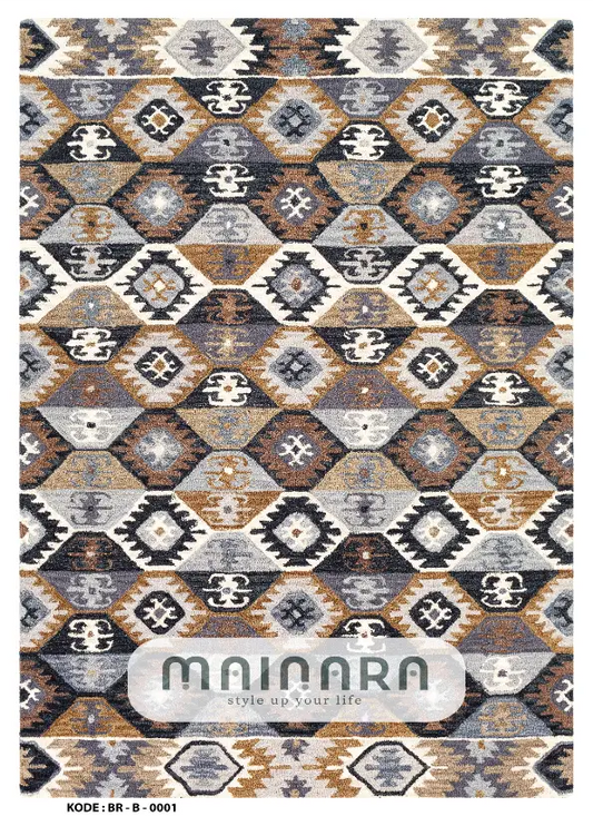 Karpet Bohemian (BR-B-0001) - Brown,Grey