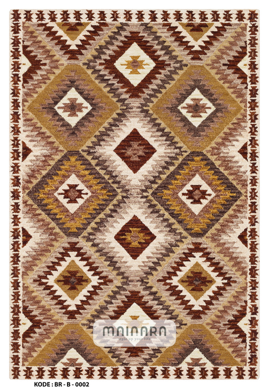 Karpet Bohemian (BR-B-0002) - Brown,Cream,Gold