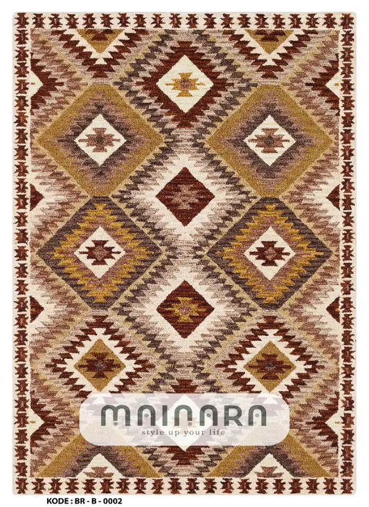 Karpet Bohemian (BR-B-0002) - Brown,Cream,Gold