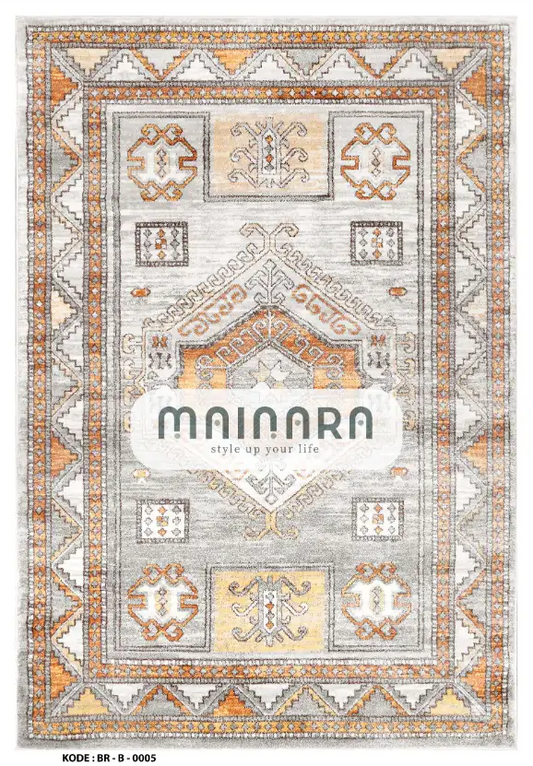 Karpet Bohemian (BR-B-0005) - Brown,Grey,Orange