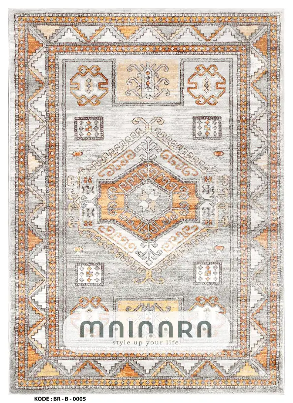 Karpet Bohemian (BR-B-0005) - Brown,Grey,Orange