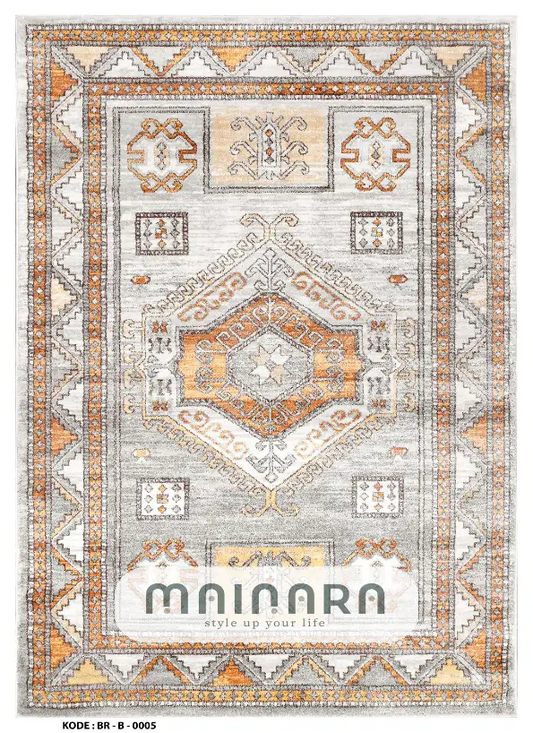 Karpet Bohemian (BR-B-0005) - Brown,Grey,Orange