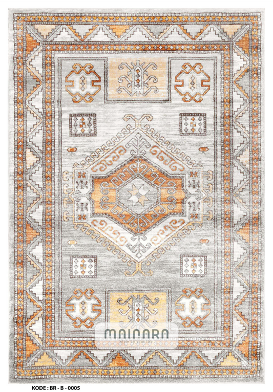 Karpet Bohemian (BR-B-0005) - Brown,Grey,Orange