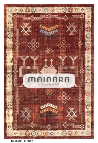 Karpet Bohemian (BR-B-0007) - Brown,Red Brick,Cream
