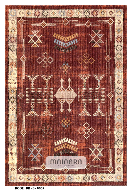Karpet Bohemian (BR-B-0007) - Brown,Red Brick,Cream