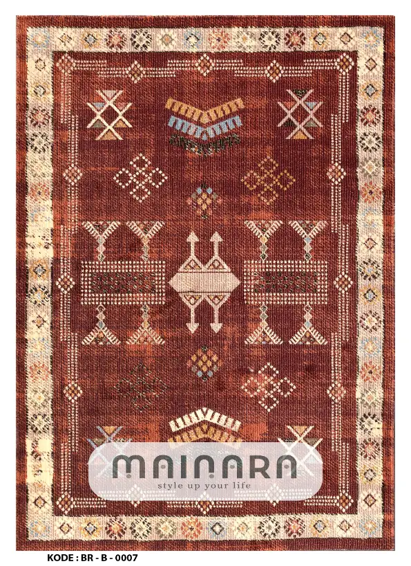 Karpet Bohemian (BR-B-0007) - Brown,Red Brick,Cream