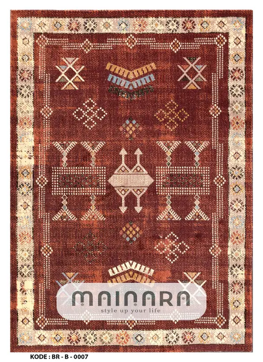 Karpet Bohemian (BR-B-0007) - Brown,Red Brick,Cream