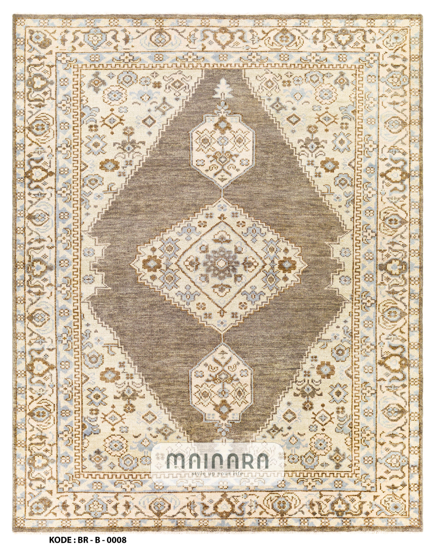 Karpet Bohemian (BR-B-0008) - Brown,Grey,Cream