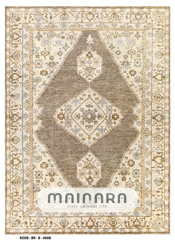 Karpet Bohemian (BR-B-0008) - Brown,Grey,Cream