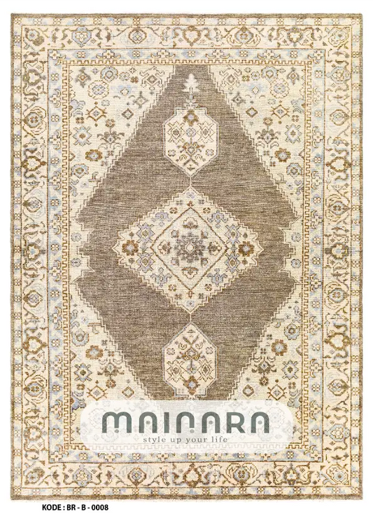 Karpet Bohemian (BR-B-0008) - Brown,Grey,Cream
