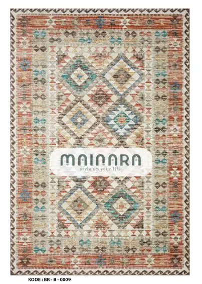 Karpet Bohemian (BR-B-0009) - Brown,Orange,Green