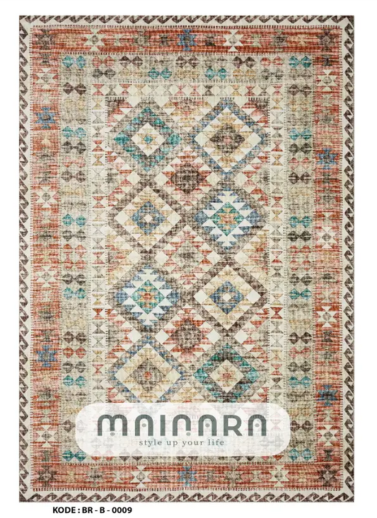 Karpet Bohemian (BR-B-0009) - Brown,Orange,Green