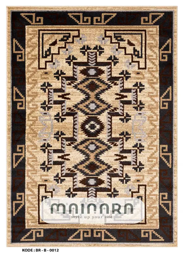 Karpet Bohemian (BR-B-0012) - Brown,Black,Grey