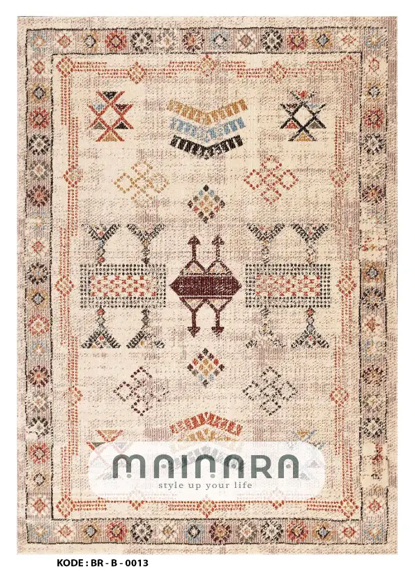 Karpet Bohemian (BR-B-0013) - Brown,Cream,Orange,Blue,Red