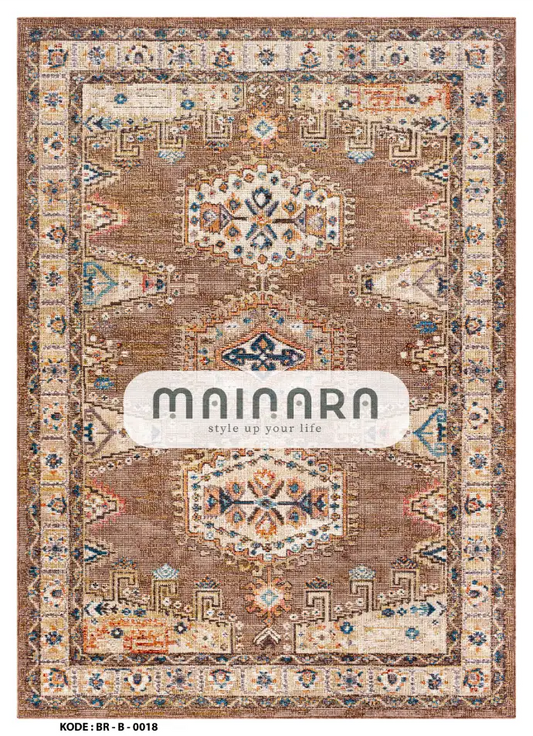 Karpet Bohemian (BR-B-0018) - Brown,Cream,Tosca,Orange