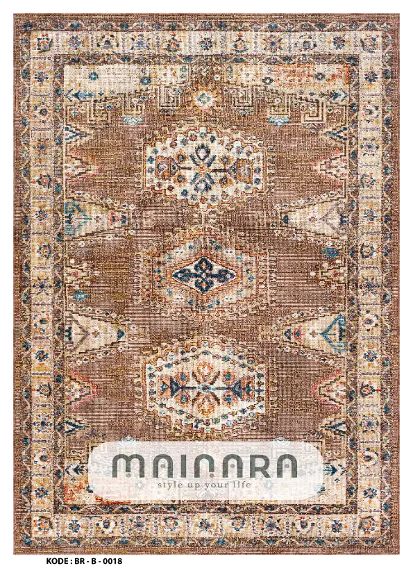 Karpet Bohemian (BR-B-0018) - Brown,Cream,Tosca,Orange