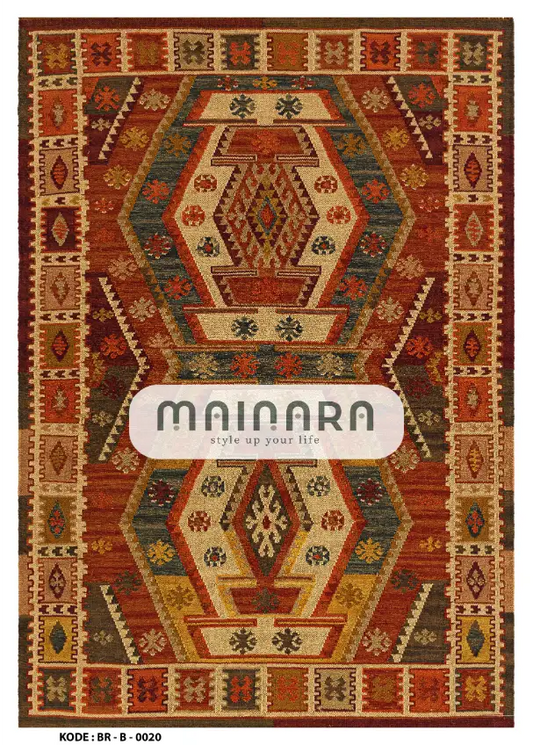 Karpet Bohemian (BR-B-0020) - Brown,Green,Orange,Gold