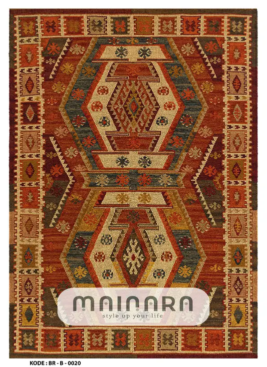 Karpet Bohemian (BR-B-0020) - Brown,Green,Orange,Gold