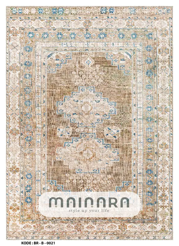 Karpet Bohemian (BR-B-0021) - Brown,Cream,Blue