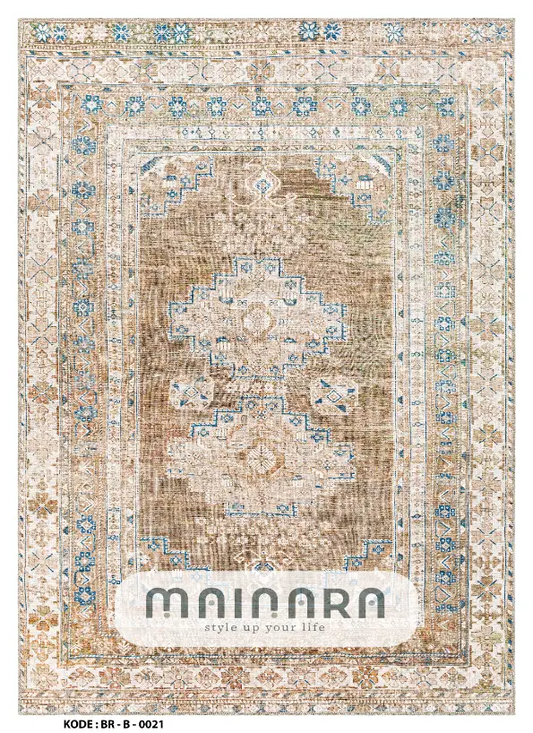 Karpet Bohemian (BR-B-0021) - Brown,Cream,Blue