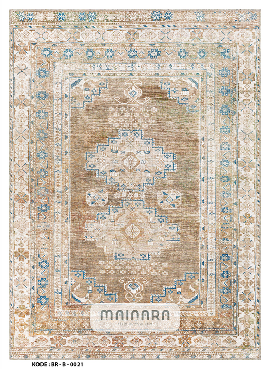 Karpet Bohemian (BR-B-0021) - Brown,Cream,Blue